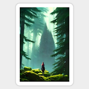 Anime Girl Forest Nature Landscape Sticker